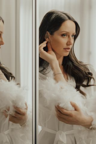 Celine Feather Bridal Robe-Bridal Clothing-Rituals Ceremonials-Rituals of Love-Vancouver Canada