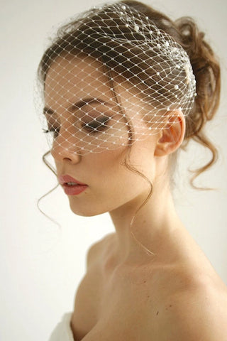 Pearl Encrusted Birdcage-Veils-Rituals Ceremonials-Rituals of Love-Vancouver Canada