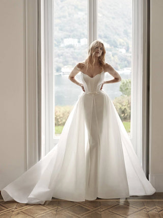 Abella Gown with Overskirt-Sample Wedding Gowns-Nicole Milano-8 US-Rituals of Love-Vancouver Canada