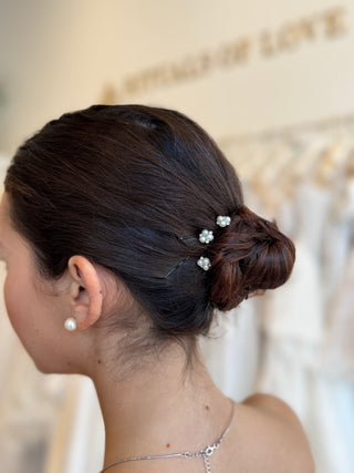 Pearl & Jewel Cluster Hair Pin (set of 3)-Hair Accessories-Rituals Ceremonials-Rituals of Love-Vancouver Canada