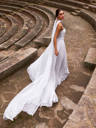 Maurita Gown W/ Scarf-Wedding Gowns-Pronovias-Rituals of Love-Vancouver Canada