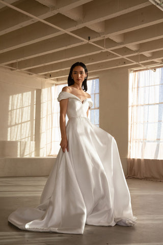 Emme Mini with Overskirt-Sample Wedding Gowns-Newhite-10 US-Rituals of Love-Vancouver Canada