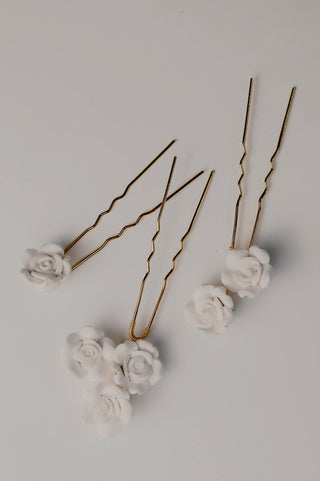 Rose Hair Pins (set of 3)-Hair Accessories-Rituals Ceremonials-Rituals of Love-Vancouver Canada