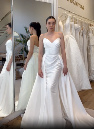 Tamala Gown with Overskirt-Sample Wedding Gowns-Pronovias-Rituals of Love-Vancouver Canada