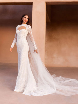 Tzoe Gown W/ Cape Bolero-Wedding Gowns-Pronovias-Rituals of Love-Vancouver Canada