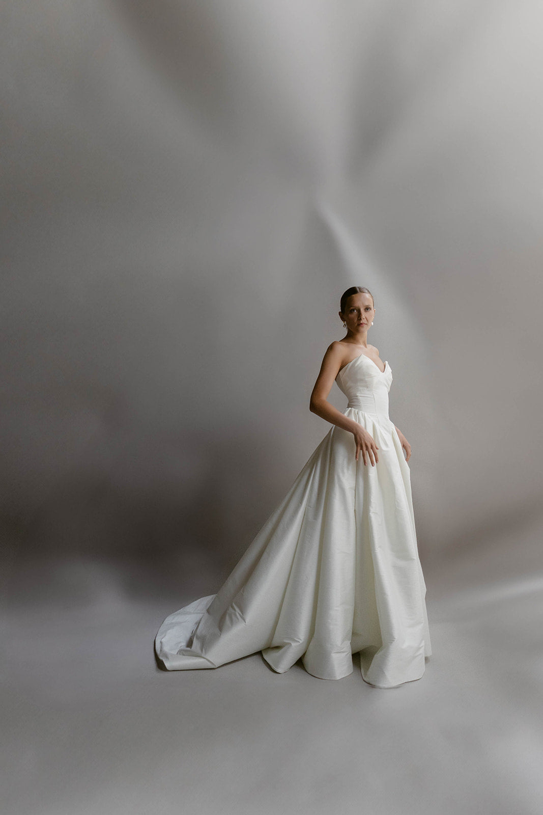 watters design ember dress Our Ember gown having her moment, a Polished Dupioni gown with a stunning corset bodice and dramatic drop waist skirt Retailer @bridalindulgence Photographer @nicole_walkerphotography Workshop @curateworkshops Models @estelleandyounes Make up