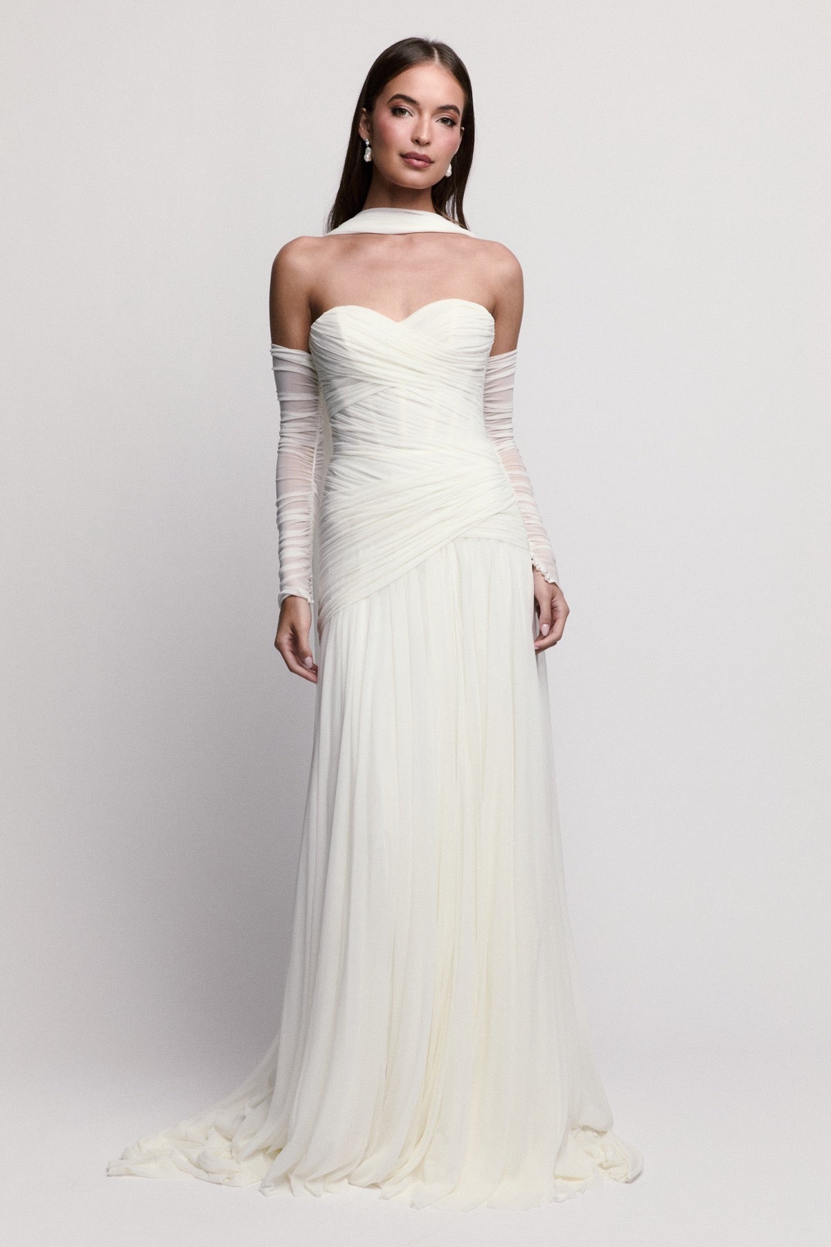 Beck Gown with Sleeves and Scarf