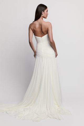 Beck Gown with Sleeves and Scarf-Wedding Gowns-Watters-Rituals of Love-Vancouver Canada