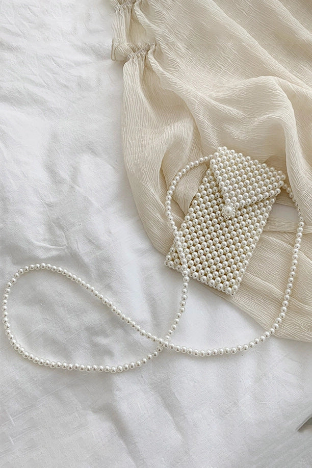 Pearl covered bag made perfectly to fit your phone or small accessories