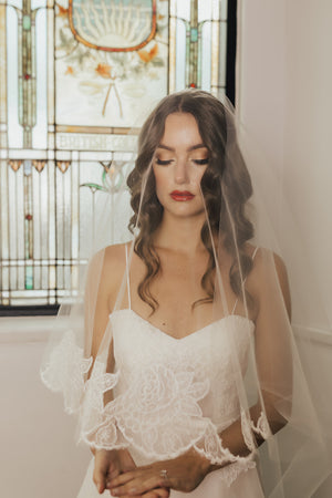 cathedral veil with blusher 
