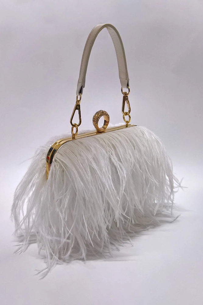 Ostrich Feather Clutch Rituals Ceremonials Modern Bridal Bags
