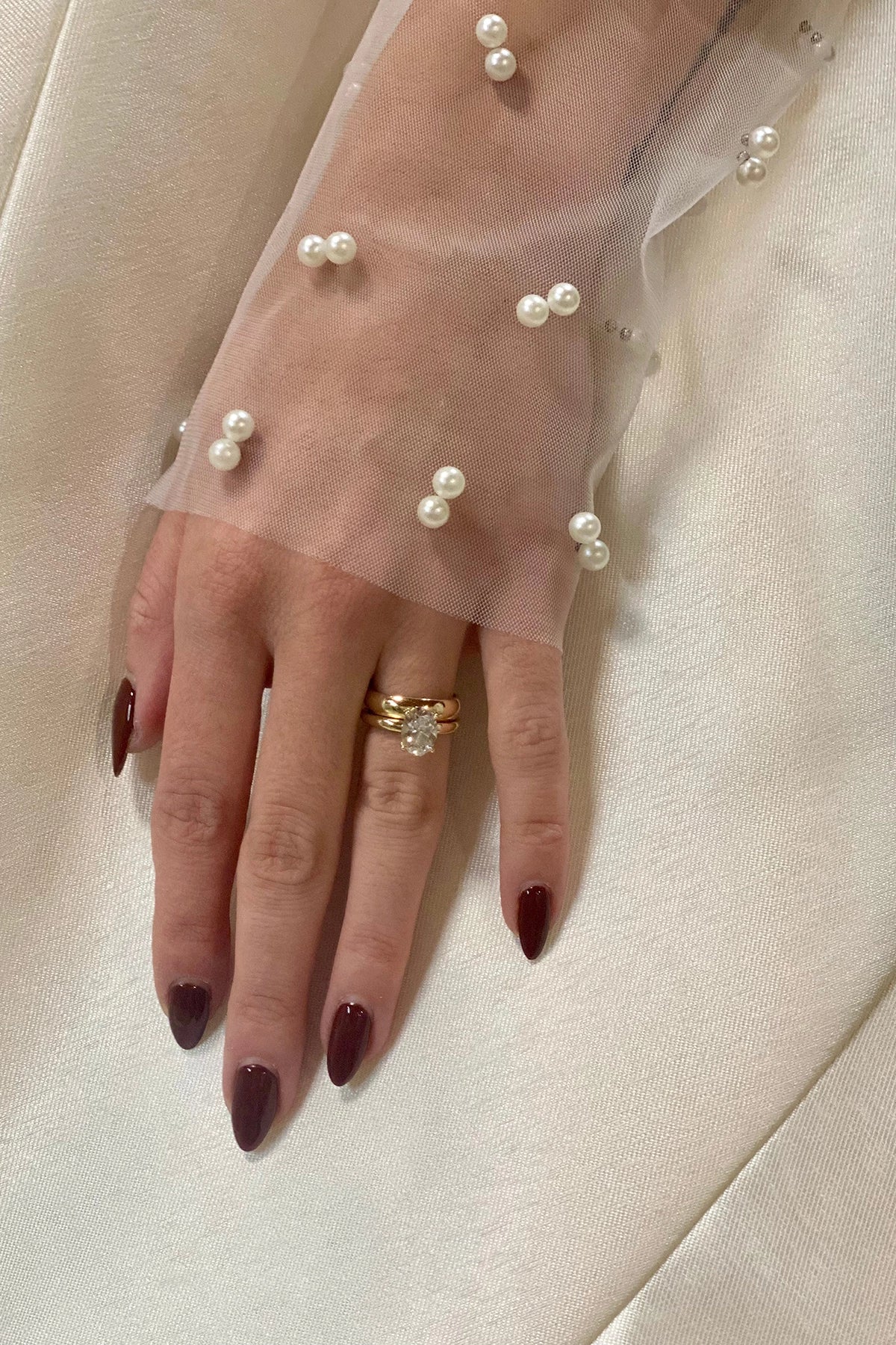 Fingerless Pearl Bridal Gloves